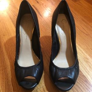 Jessica Simpson peep toe wedges